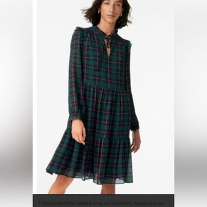 J.Crew plaid tie neck dress